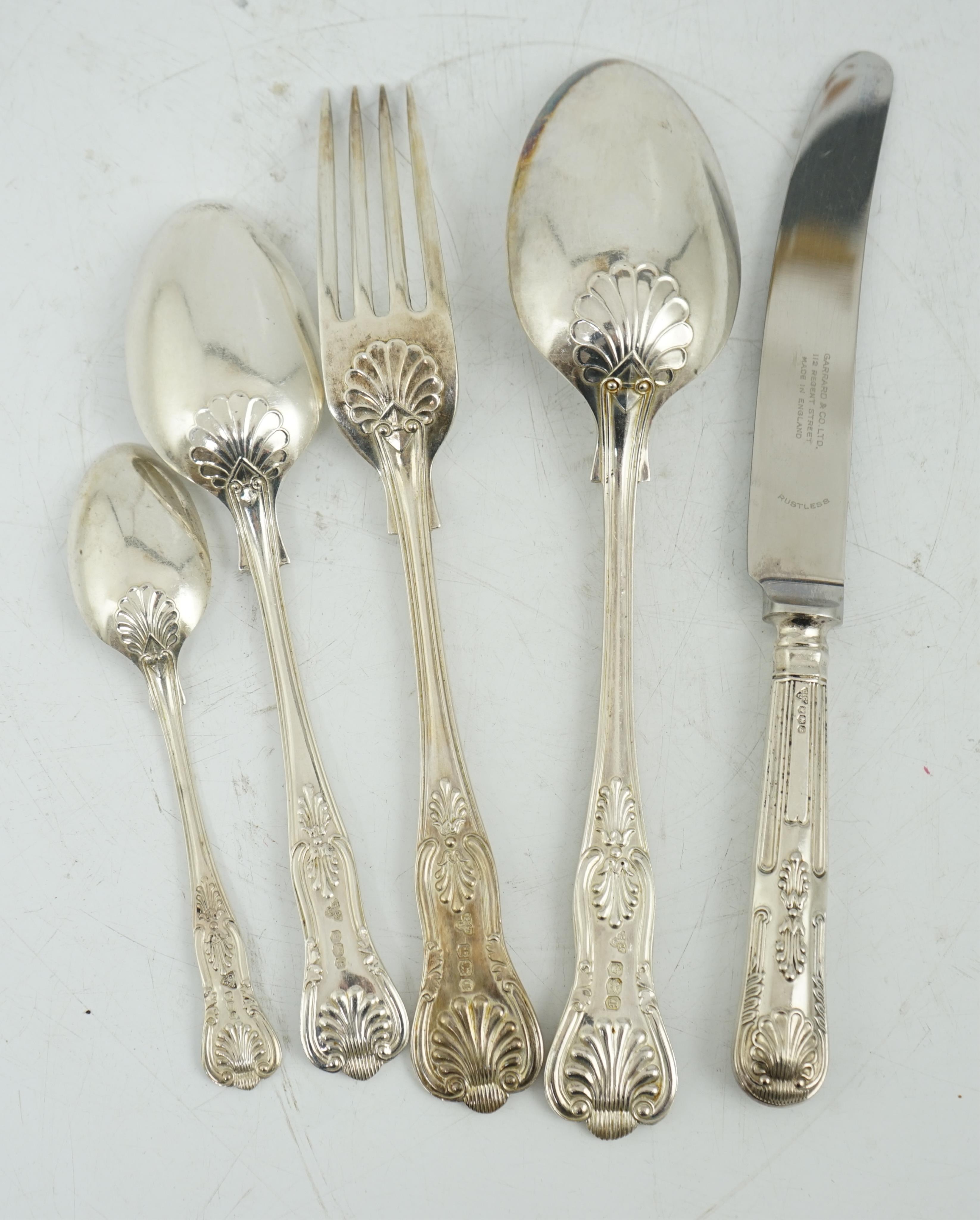 Eighteen items of late Victorian silver Hanovarian pattern flatware by The Goldsmiths Alliance Ltd